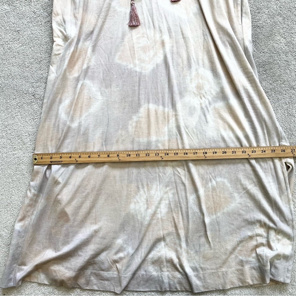 SOFT SURROUNDINGS MAXI TIE DYE COTTON DRESS WITH TASSELS SIZE LARGE BOHO - Picture 8 of 10